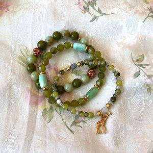 Giraffe crystal bracelet set